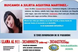 Buscan intensamente a una adolescente de 13 aos