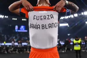 "Fuerza Baha Blanca": El mensaje de Lautaro Martnez a los afectados por el temporal tras convertir un gol