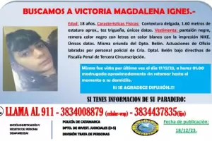 Intensa bsqueda de una menor de 18 aos