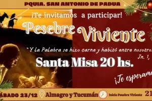 Pesebre viviente en San Antonio de Padua