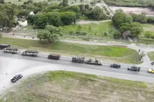 Lleg el puente bailey para ser colocado en Las Juntas y se iniciaron los trabajos