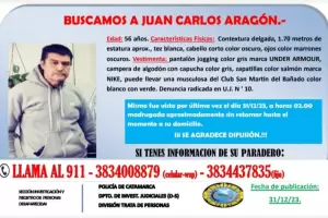 Intensa bsqueda de Juan Carlos Aragn