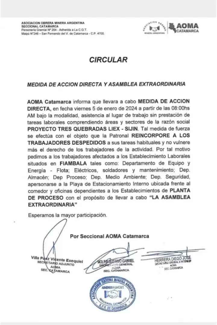 paro y protesta Zijin-Liex