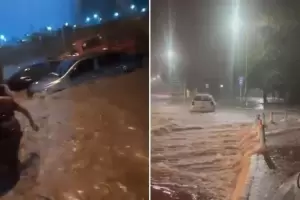 Impresionante temporal arrastr autos y ocasion destrozos en Jujuy