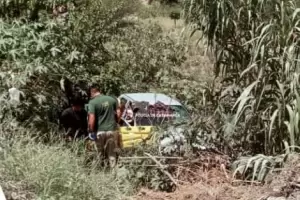 Una mujer termin lesionada tras desbarrancar con su automvil en la Capital