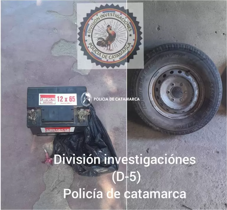 Personal policial recuper una batera sustrada