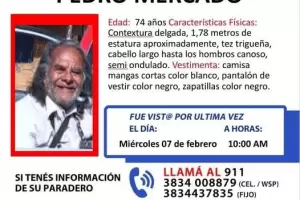 Buscan intensamente a un septuagenario