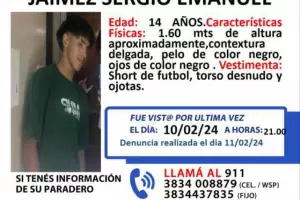 Buscan intensamente a un adolescente de 14 aos