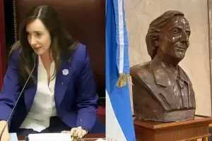 Victoria Villarruel retir un busto de Nstor Kirchner en el Senado