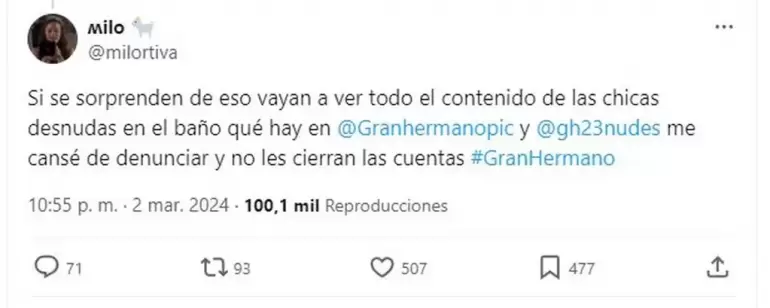 En las redes sociales denunciaron a dos perfiles que difundan fotos de las chicas de "Gran Hermano" desnudas.