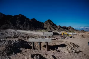 Conexin Fiambal con Las Termas: avanza la obra del puente del ro Los rboles