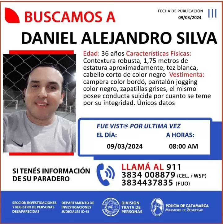 Buscan desesperadamente a Daniel Alejandro Silva