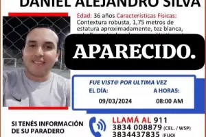 Encontraron a Daniel Alejandro Silva, quien estaba desaparecido desde ayer