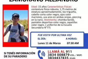Buscan intensamente a un adolescente de 15 aos