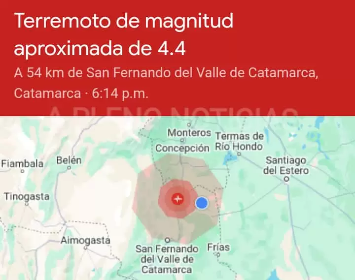 Terremoto de magnitud aproximada de 4.4