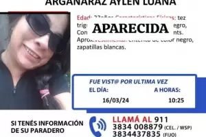 Encontraron a Argaaraz Aylen Luana, la joven de 23  aos que se encontraba desaparecida