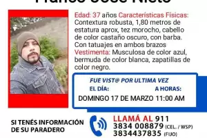 Buscan intensamente a un hombre de 37 aos