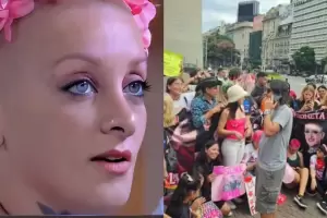 Locura por Furia de Gran Hermano: una multitud se junt en el Obelisco para celebrar su cumpleaos