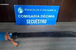 Amenaz de muerte con un machete y termin detenido