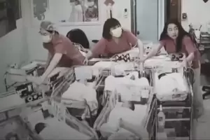 Dramticos: Enfermeras protegen a bebs durante el terremoto en Taiwn