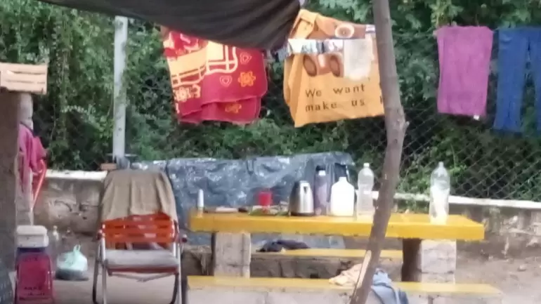 familia en el camping