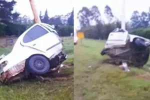 Un fatal siniestro vial parti a la mitad un automvil