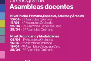 Cronograma de asambleas para el mes de abril