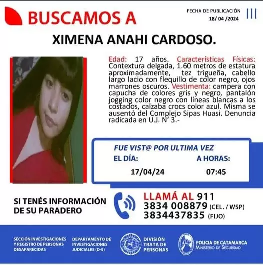Buscan desesperadamente a Ximena Anah Cardoso