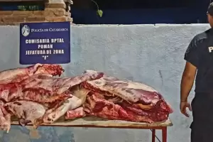 Polic�as secuestran carne vacuna en Pom�n