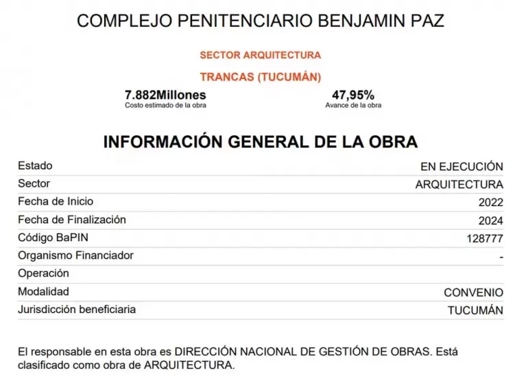 caperta el complejo penitenciario Benjamn Paz