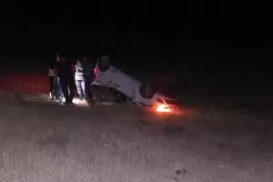 Impactante vuelco en Pomn: el conductor se salv de milagro