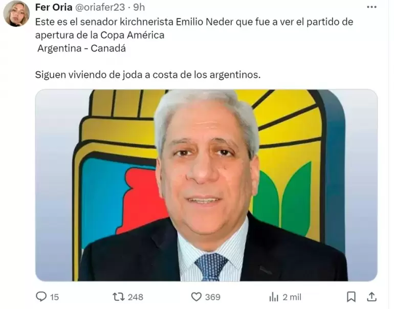 neder polemica copa america