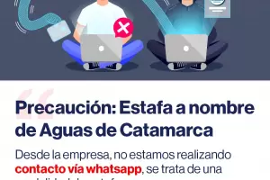Alerta por estafas a nombre de Aguas de Catamarca
