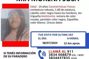 Buscan desesperadamente a Mia Morena Sosa, una adolescente de 14 aos