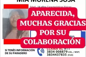 Encontraron a Mia Moreno Sosa, una adolescente de 14 aos que se encontraba desaparecida