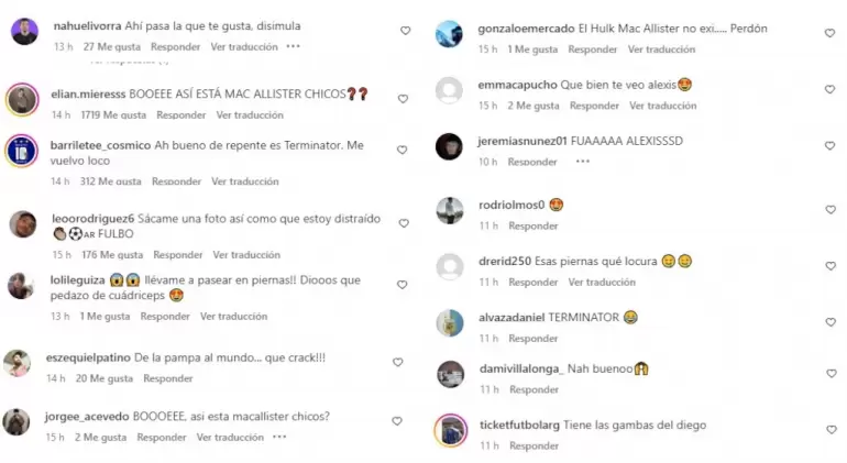Los seguidores de Alexis Mac Allister reaccionaron a la foto que public en Instagram