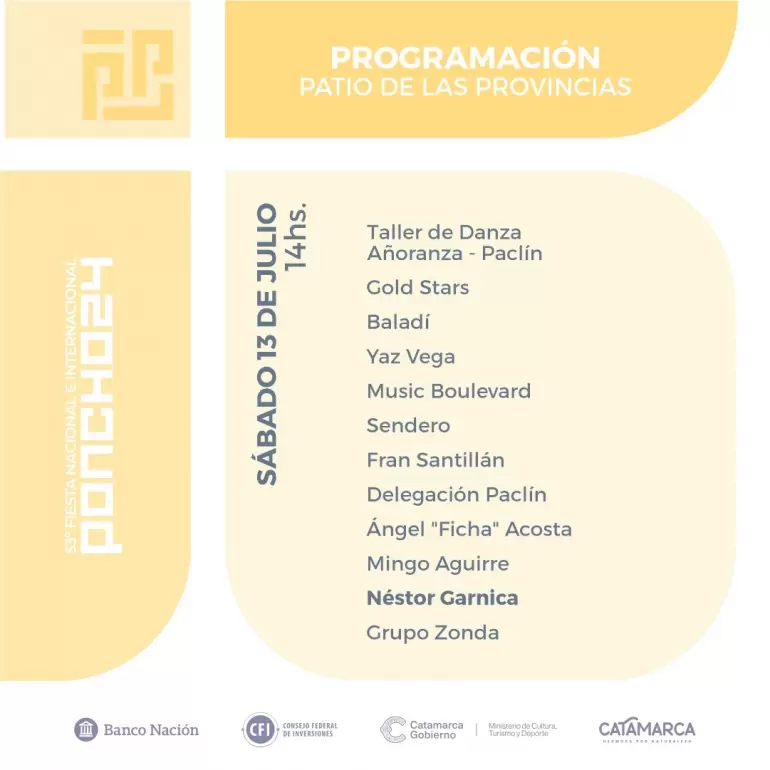 Patio de las Provincias: Programacin de 13 de julio