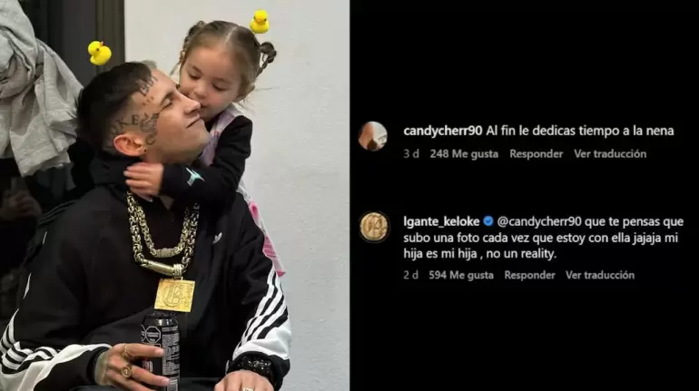 L-Gante cruz a una seguidora por acusarlo de ser un padre ausente para su hija. (Foto: Instagram / lgante_keloke)