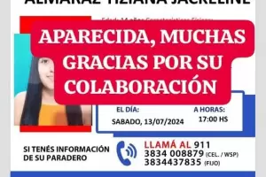 Bsqueda finalizada: encontraron a Tiziana Almaraz