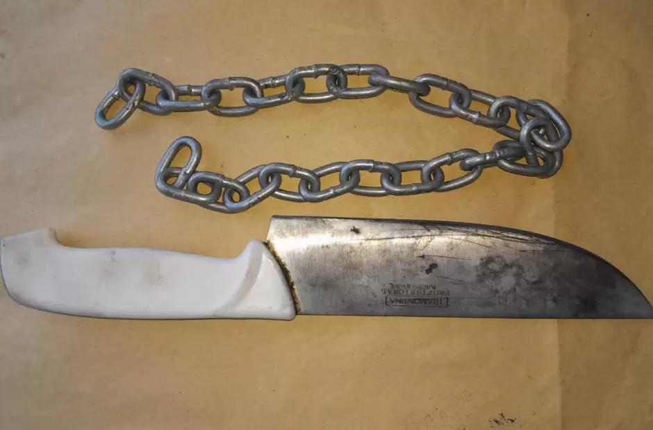 La cuchilla con la que amenaz a su pareja