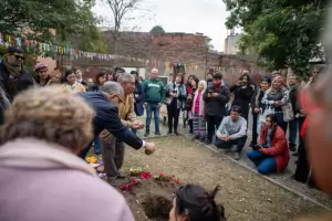 Corpachada por el Da de la Pachamama en la Casa de la Cultura