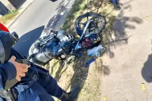 Motochorro cometi un arrebato y se estrell contra un rbol mientras hua