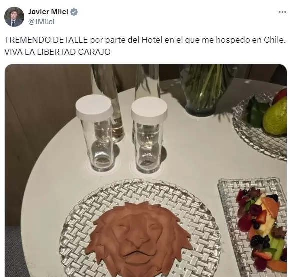 Tuit de Milei en Chile