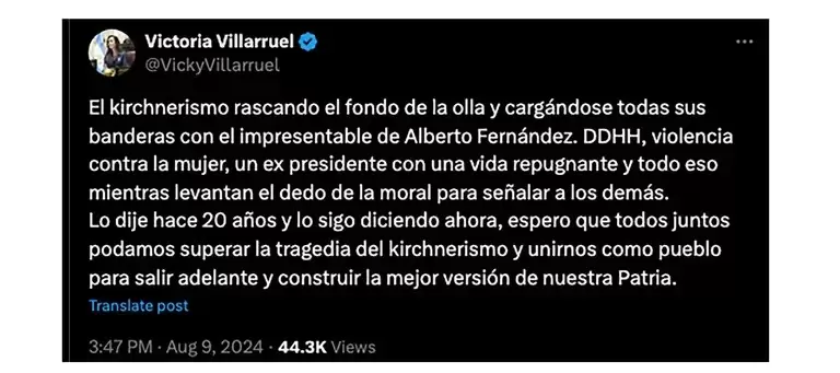 El tuit de la Vicepresidenta