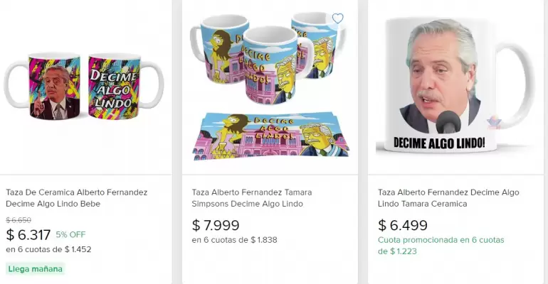 Las polmicas tazas "Decime algo lindo" de Fernandez