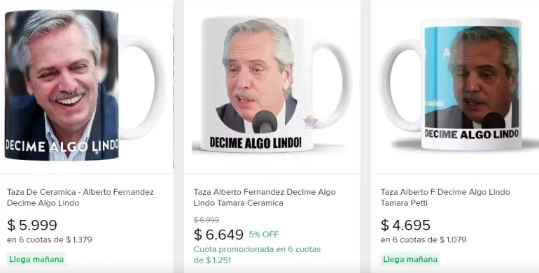 Las polmicas tazas "Decime algo lindo" de Fernandez