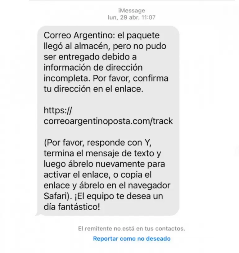 Estafa Correo Argentino