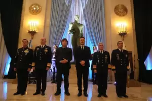 Sin la presencia de Villarruel, Javier Milei encabez un acto de las Fuerzas Armadas