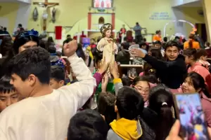 Los chicos vivieron a pleno su da junto a su patrono Jess Nio