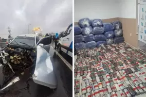 Tras un accidente de trnsito, descubrieron que una camioneta trasladaba una tonelada de hojas de coca